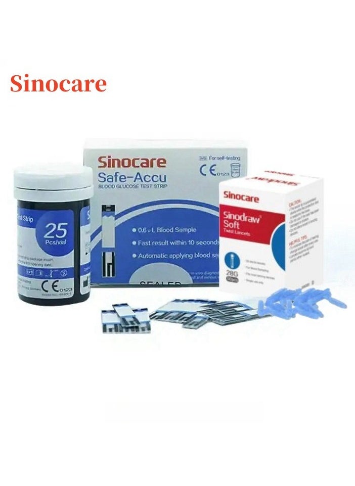 SINOCARE - Safe ACCU Blood Glucose Monitoring System With 50 Test Strips And 50 Test Lancets - Image 1