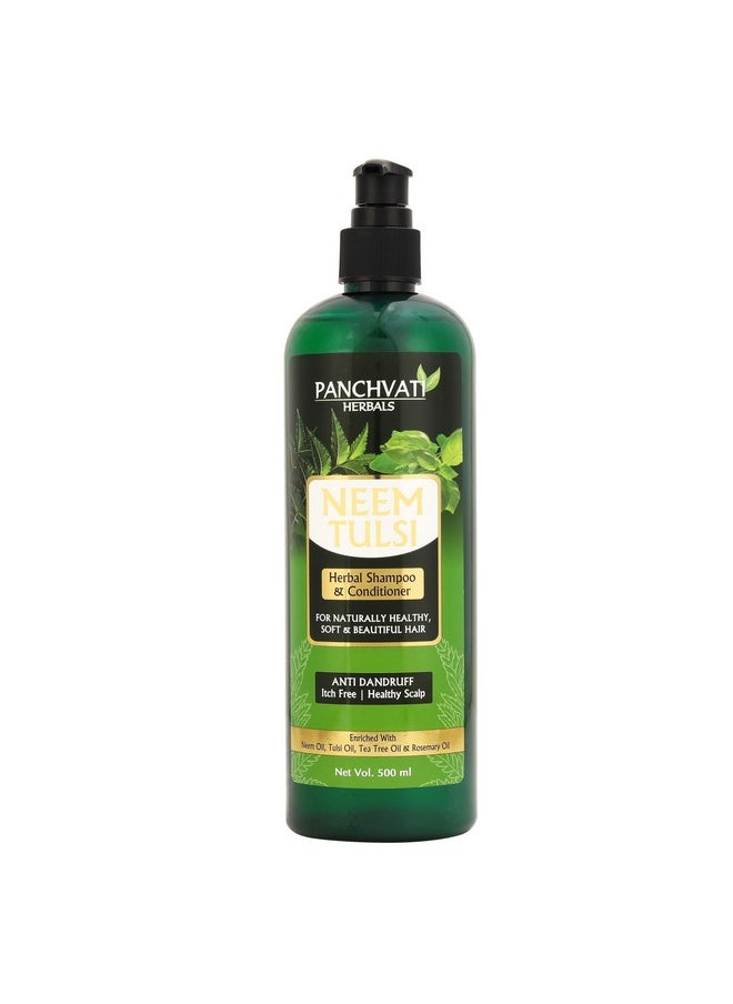 Panchvati Herbals Neem Tulsi Hair Shampoo Helps Maintain A Perfect Balance Between Healthy Growth Of The Hair Control Hair Fall 450 Ml  - Image 1