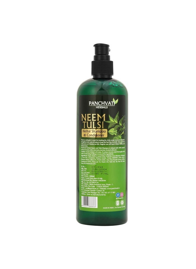 Panchvati Herbals Neem Tulsi Hair Shampoo Helps Maintain A Perfect Balance Between Healthy Growth Of The Hair Control Hair Fall 450 Ml  - Image 3