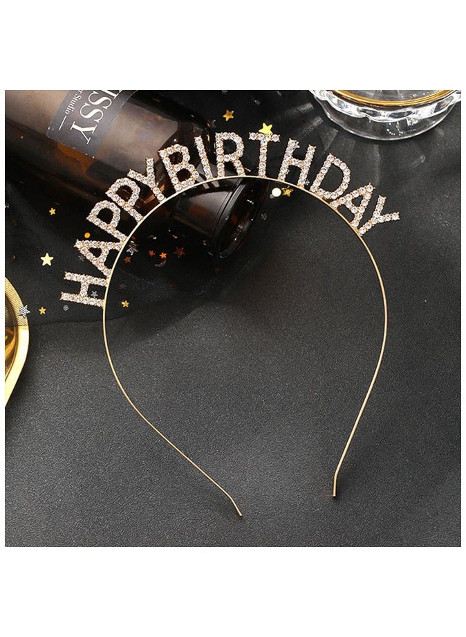 Birthday Headband Queen Crown Hair Band for Women Girls Happy Birthday Party Accessories - Image 1