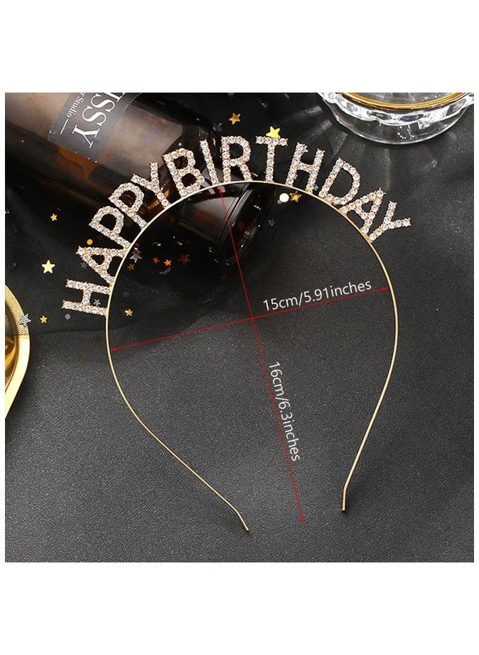 Birthday Headband Queen Crown Hair Band for Women Girls Happy Birthday Party Accessories - Image 2