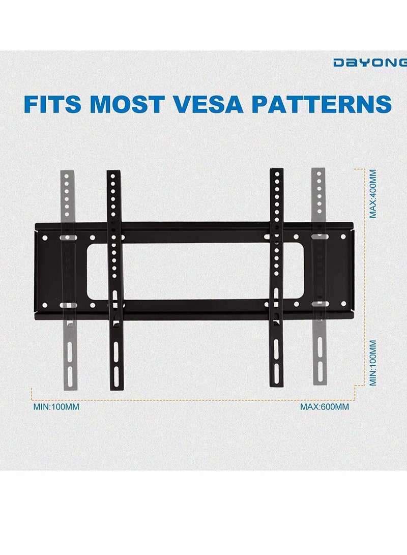 Fixed TV Wall Mount,TV Stand/Television Stands for Most 40-85 inch TVs,TV Mounting Bracket VESA 600X400mm Up to 50kg,Fits LED LCD OLED Flat Curved Screen TVs - Image 3