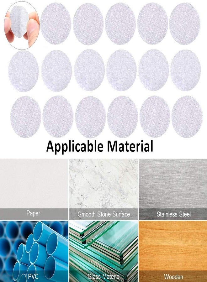 Hiyoo 256pcs Hook and Loop Dot (128 Pairs) 1 inch (25mm) Self Adhesive dots- Double Sided Adhesive Dot Tapes - Tape dots for Home Travel Box Trunk Paper Craft Sticks (White) - Image 4