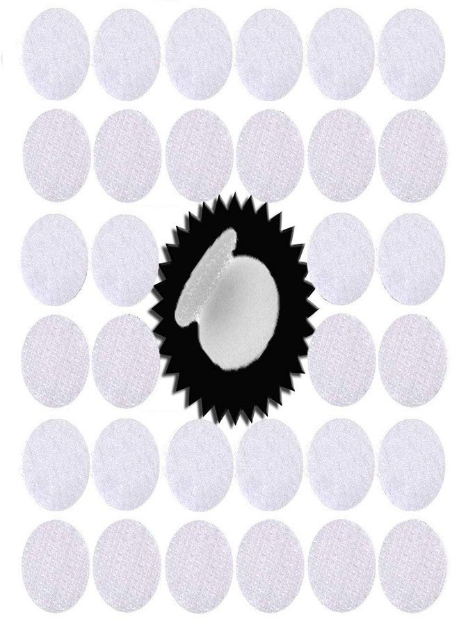 Hiyoo 256pcs Hook and Loop Dot (128 Pairs) 1 inch (25mm) Self Adhesive dots- Double Sided Adhesive Dot Tapes - Tape dots for Home Travel Box Trunk Paper Craft Sticks (White) - Image 1