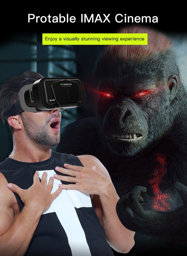 VR SHINECON VR 3D Virtual Reality Headset(Support 3.5-7.2 inch mobile phones) with Controller for Movies and Games - Image 3