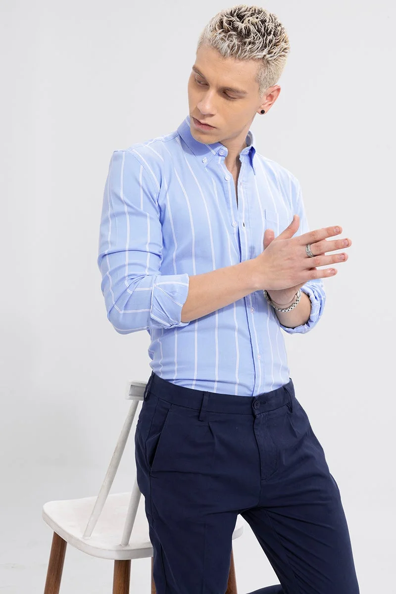 SNITCH String Stripe Blue Shirt
