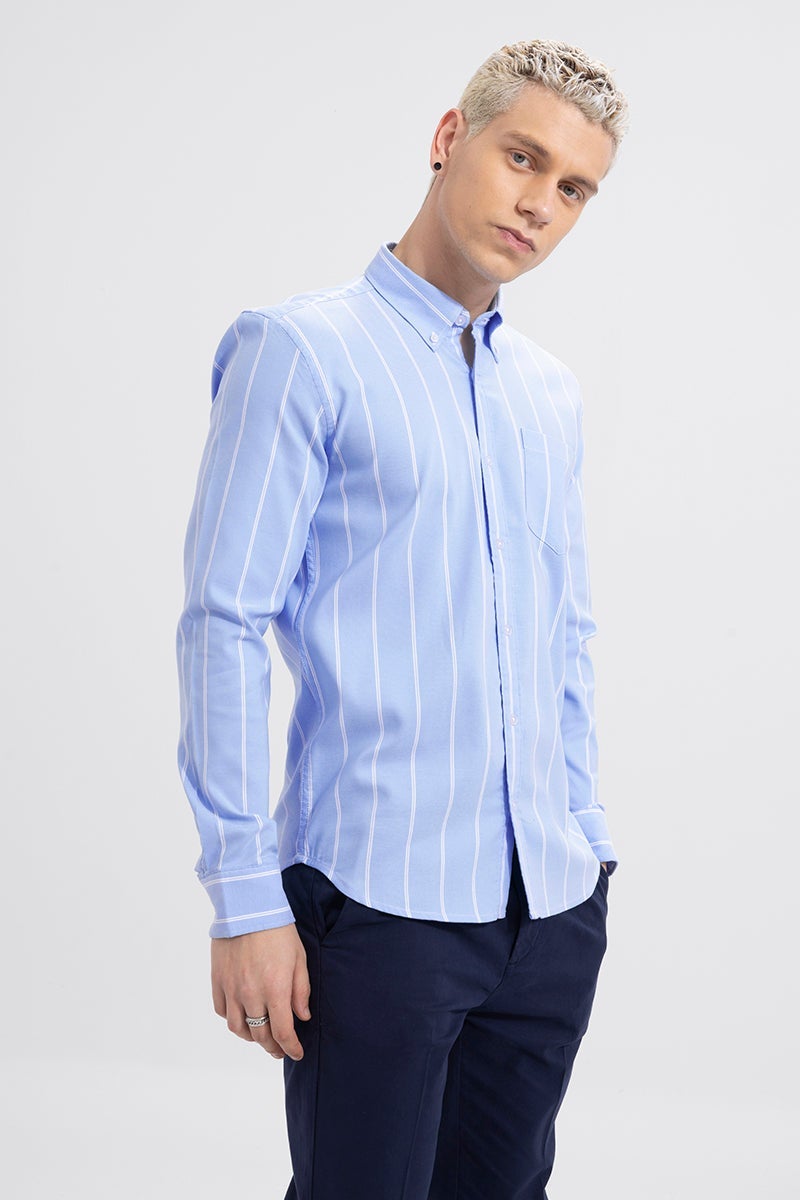 SNITCH String Stripe Blue Shirt - Image 4