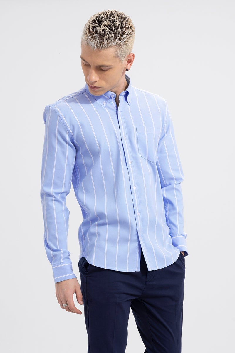 SNITCH String Stripe Blue Shirt - Image 1