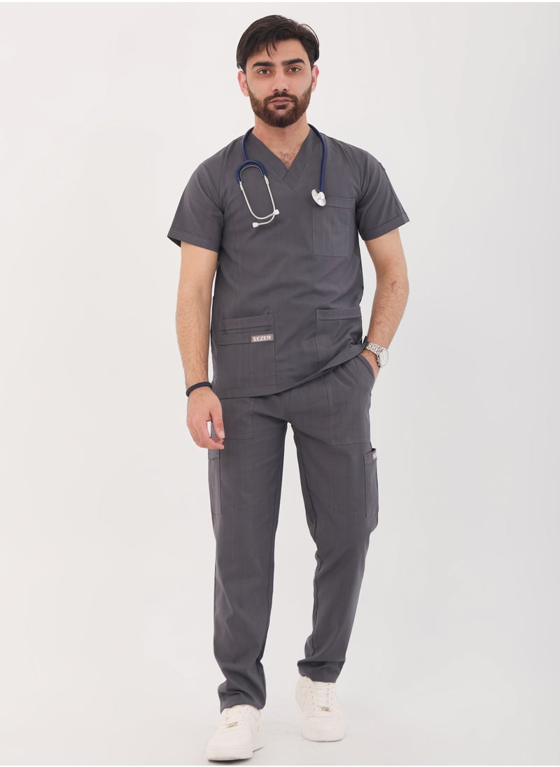 Caesar Medical Scrub for Men – comfort and durability with a modern and elegant design inGRAY