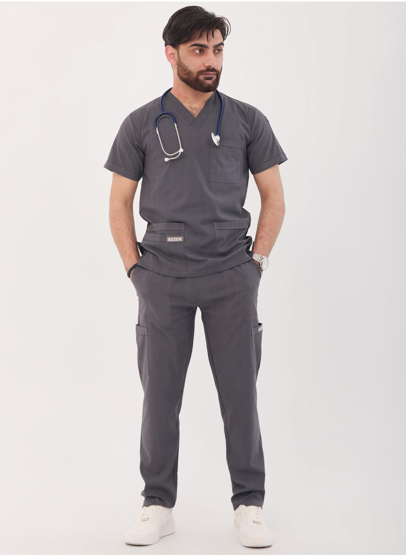 Caesar Medical Scrub for Men – comfort and durability with a modern and elegant design inGRAY