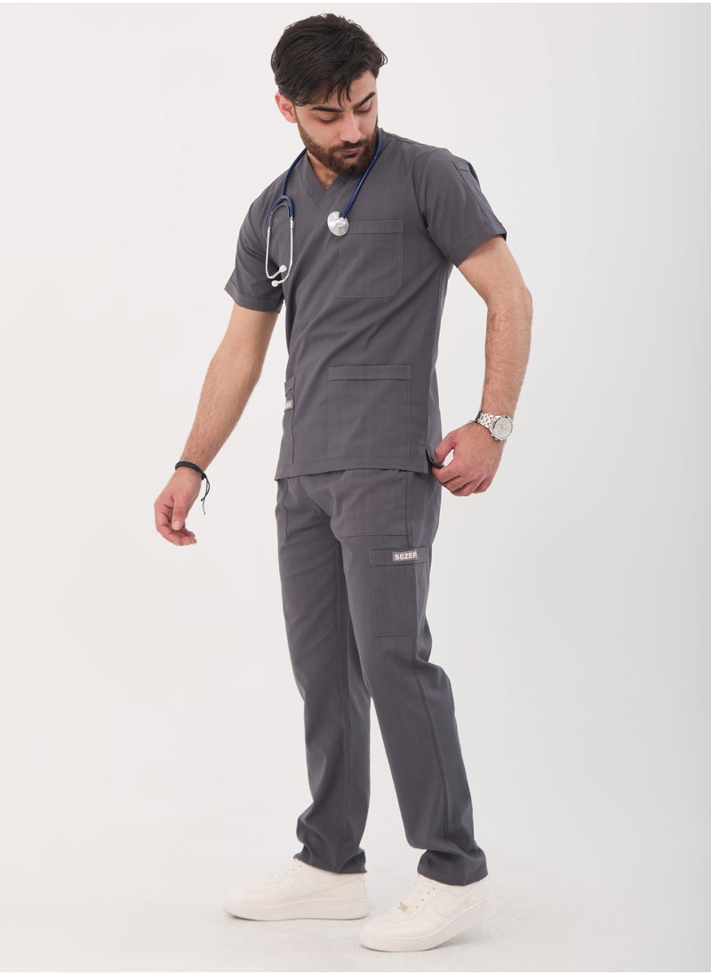 Caesar Medical Scrub for Men – comfort and durability with a modern and elegant design inGRAY