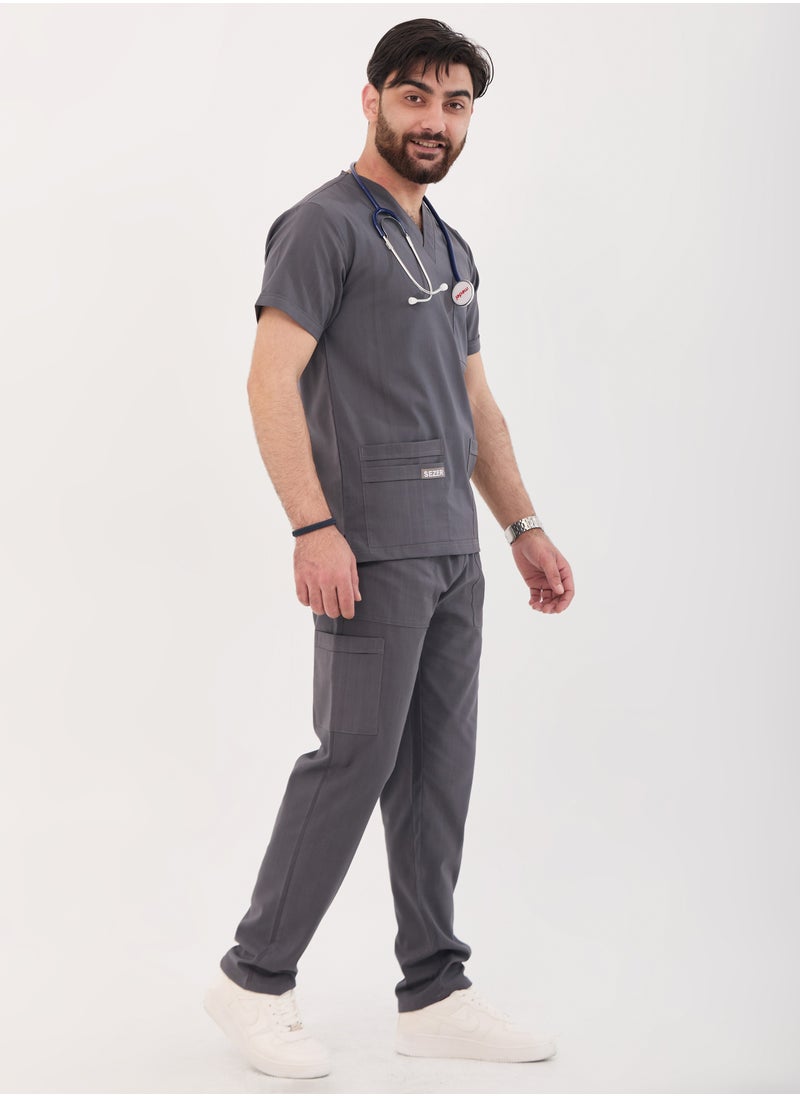 Caesar Medical Scrub for Men – comfort and durability with a modern and elegant design inGRAY