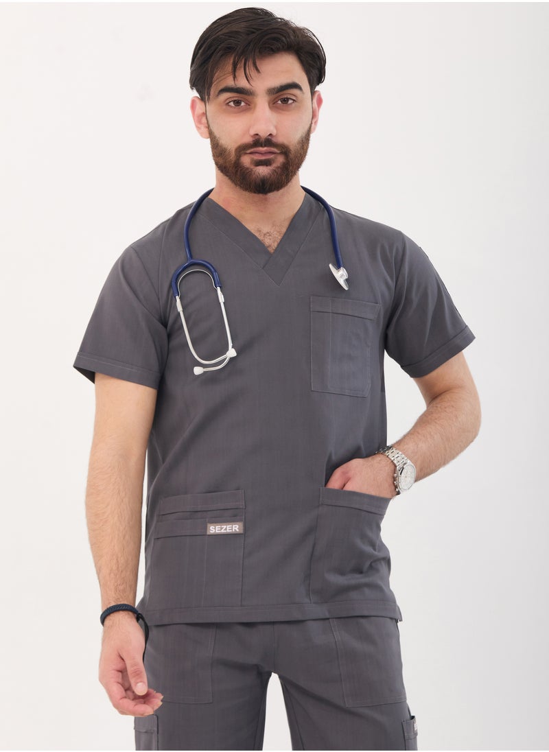 Caesar Medical Scrub for Men – comfort and durability with a modern and elegant design inGRAY