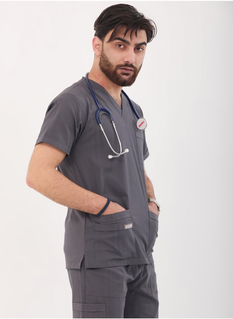 Caesar Medical Scrub for Men – comfort and durability with a modern and elegant design inGRAY