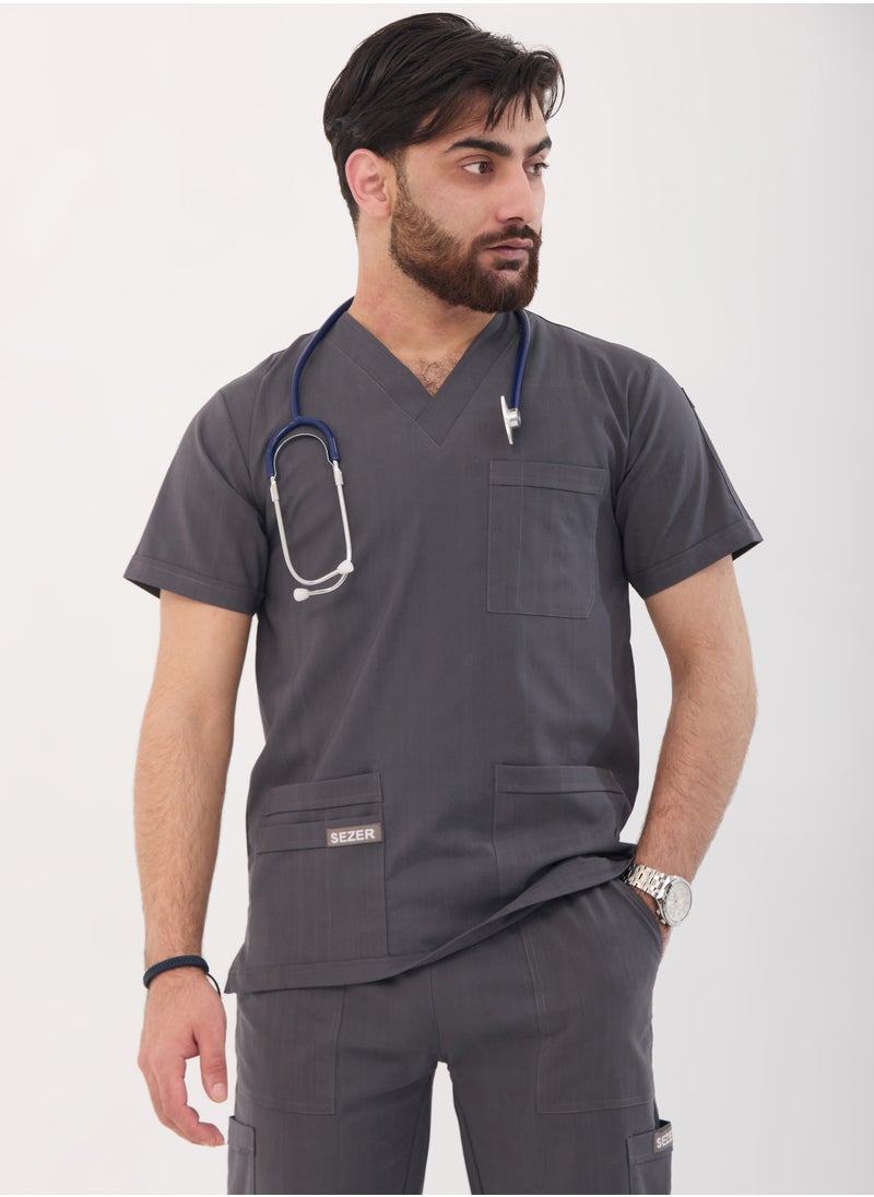 Caesar Medical Scrub for Men – comfort and durability with a modern and elegant design inGRAY