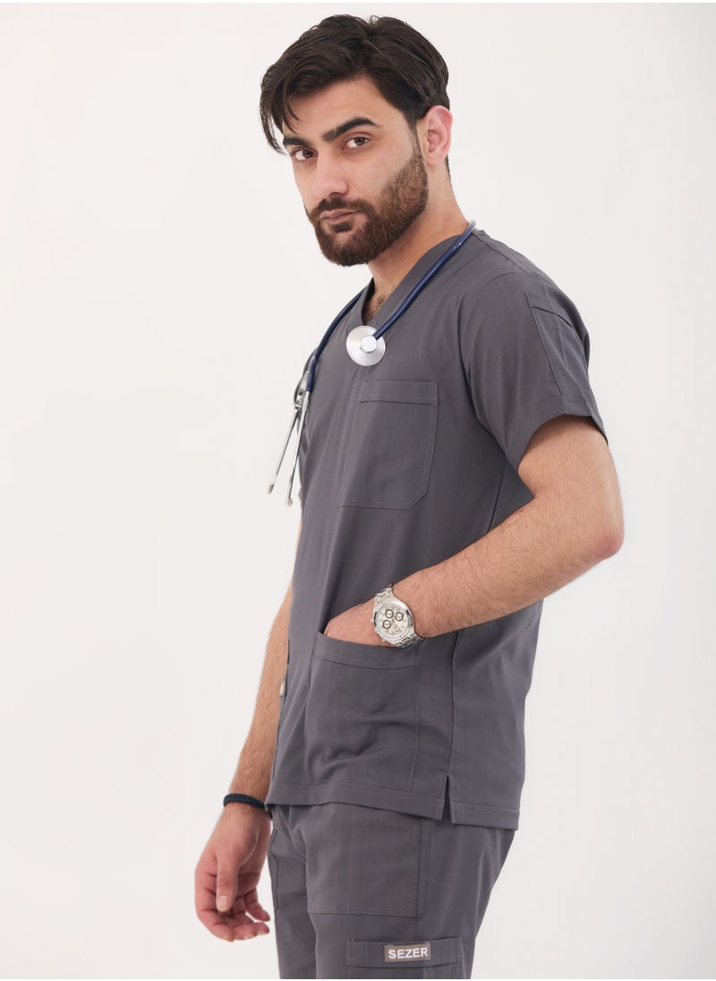 Caesar Medical Scrub for Men – comfort and durability with a modern and elegant design inGRAY