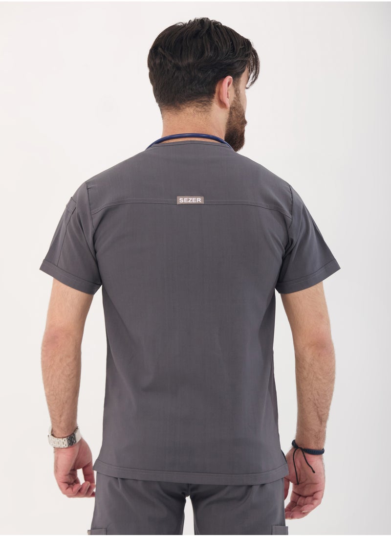 Caesar Medical Scrub for Men – comfort and durability with a modern and elegant design inGRAY