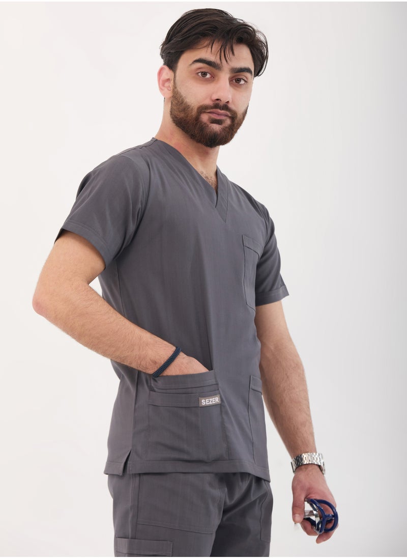 Caesar Medical Scrub for Men – comfort and durability with a modern and elegant design inGRAY