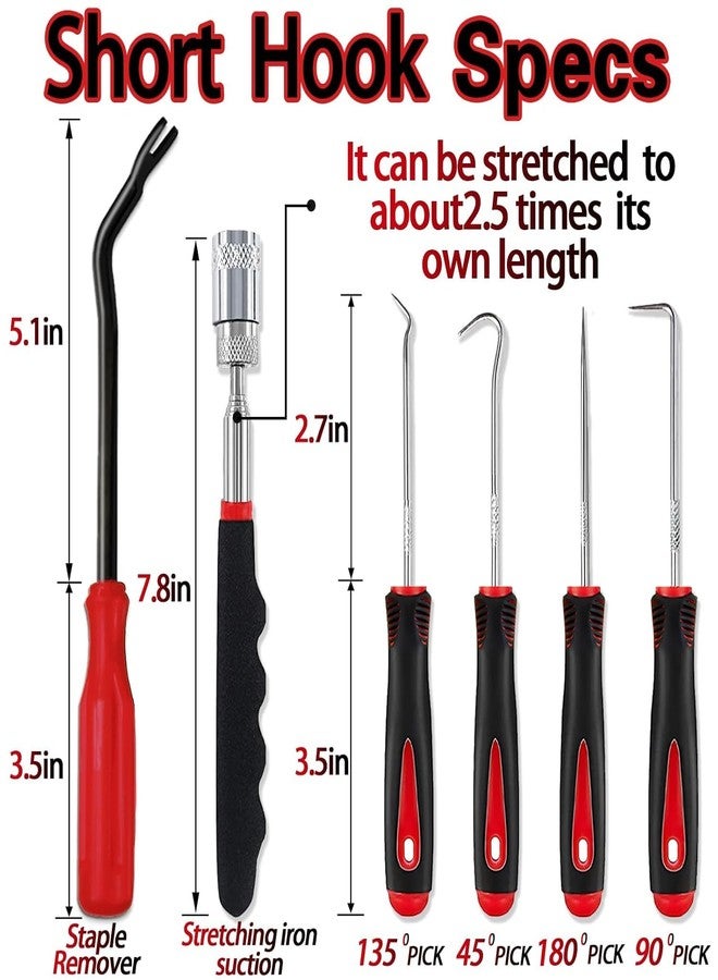 Do It Yourself Mr. DIY Crafts Precision Pick Hook Set with Scraper and Magnetic Telescopic Tool Kit for Removing Manual Pick Up Tools from Electronic Maintenance Hose Panel Remover Tools (19, Multi, Small & Large) - Image 2
