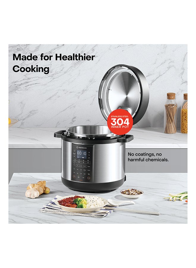 nutricook Smart Pot 3 1500W, 12 in 1 Electric Pressure Cooker, Rice Cooker, Sous Vide, Sterilizer, Yogurt Maker & More, 17 Smart Programs, 3 Favorite Buttons, 2-Year Warranty 8 L 1500 W SP330-ON Silver/ Black - Image 4