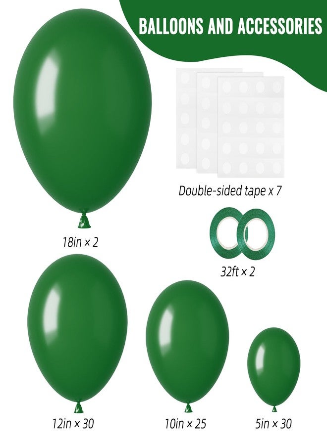 RUBFAC 87pcs Dark Green Balloons Different Sizes 18 12 10 5 Inch for Garland Arch, Green Latex Balloons for Birthday Party Baby Shower Wedding Halloween Christmas Party Balloons Decoration - Image 2