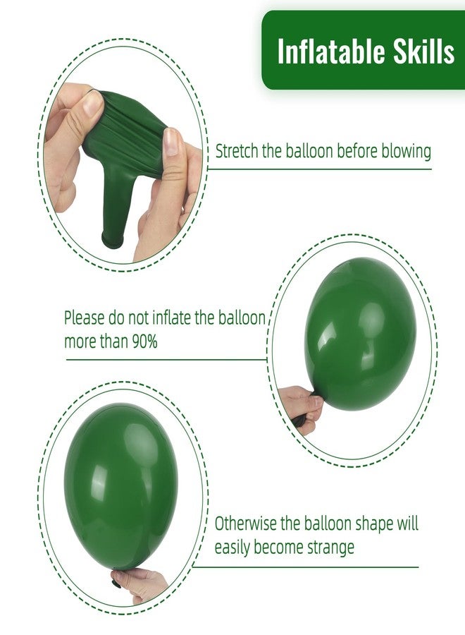 RUBFAC 87pcs Dark Green Balloons Different Sizes 18 12 10 5 Inch for Garland Arch, Green Latex Balloons for Birthday Party Baby Shower Wedding Halloween Christmas Party Balloons Decoration - Image 3