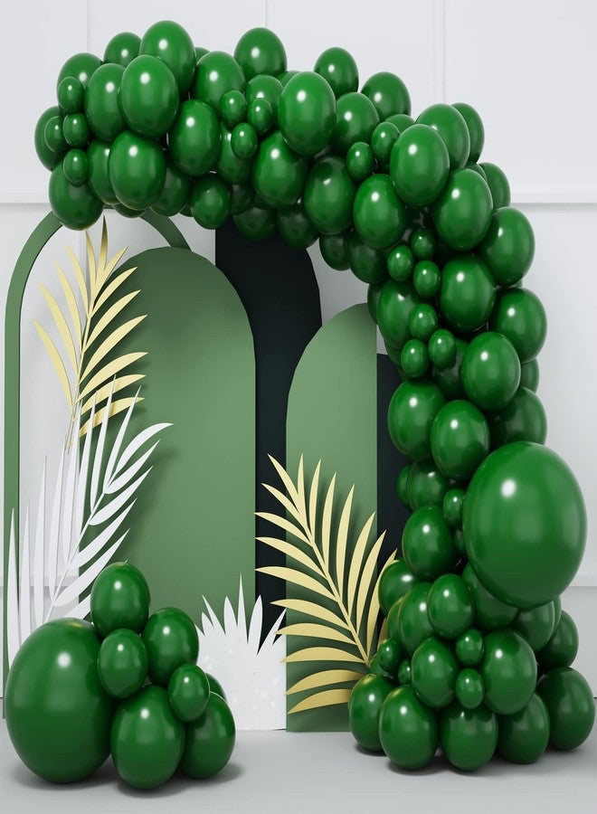 RUBFAC 87pcs Dark Green Balloons Different Sizes 18 12 10 5 Inch for Garland Arch, Green Latex Balloons for Birthday Party Baby Shower Wedding Halloween Christmas Party Balloons Decoration - Image 1