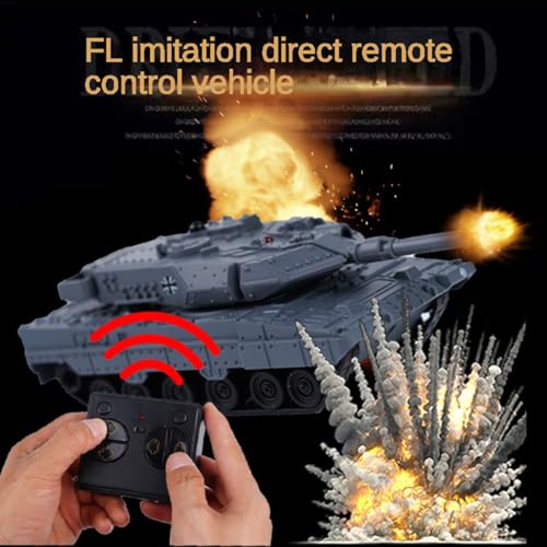 Tsiodot 24GHz Mini RC Tank Toy with LED and Rotating Turret The Ultimate Military Toy for Boys and Girls Gray - Image 5