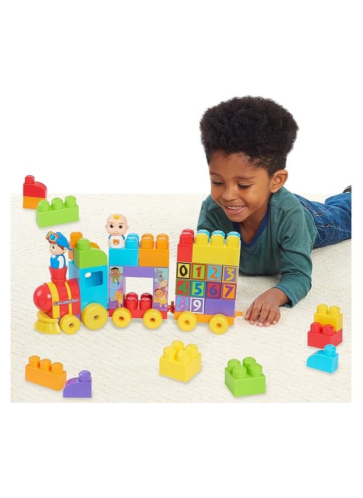 Just Play Just Play CoComelon Stacking Train Building Block Set – 40 Pieces with JJ & TomTom Figures – Educational Color & Number Recognition,musical Toy set for Toddlers  - Image 1