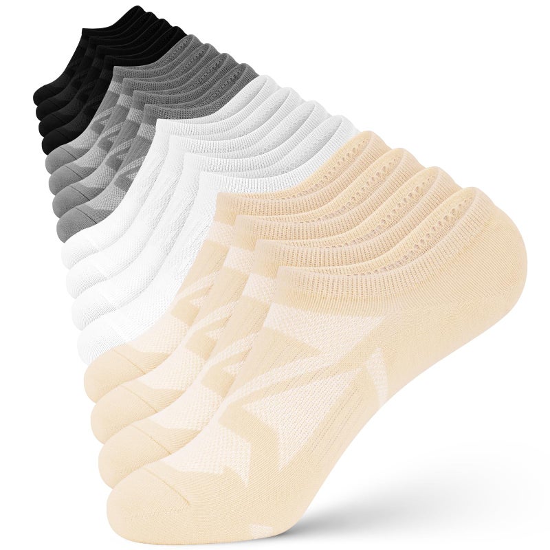 wernies No Show Socks for Women - 8 Pairs Low Cut Invisible Casual Short Ankle Socks for women Black/White/Gray/Nude 5-8 - Image 1
