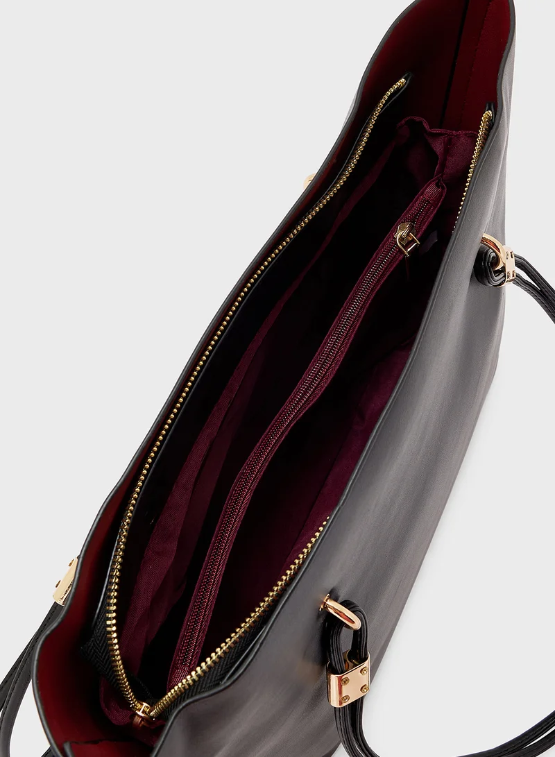 ELLA Metal Trim Tote Bag
