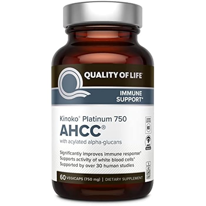 Quality of Life Kinoko Platinum AHCC 750 mg and Oligonol Lychee Extract - for Immune Support, Healthy Aging - Image 2