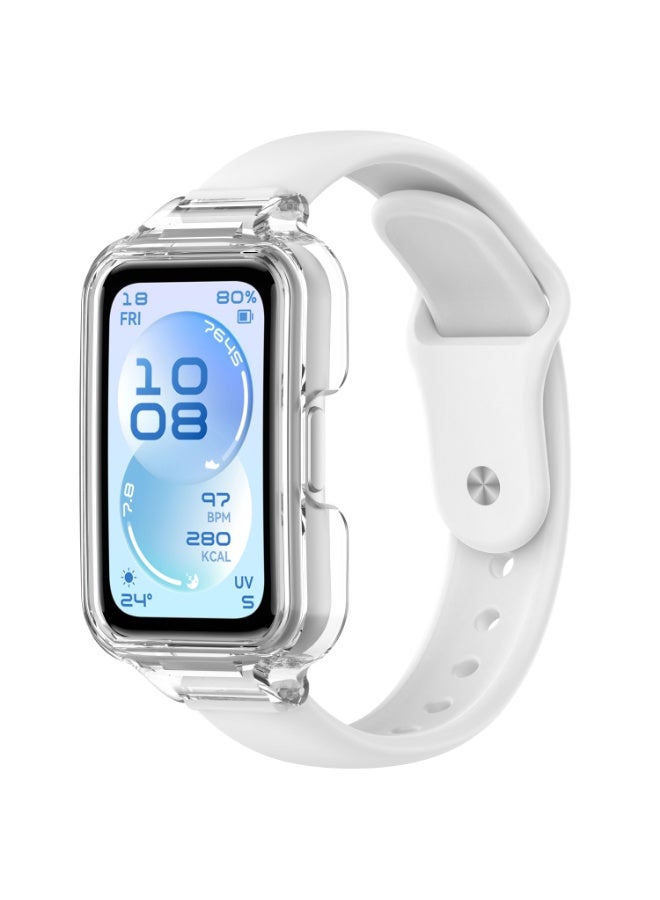 Transparent PC Case Silicone Strap for Huawei Band 11 11 Pro Rubber Band Belt Wristband Bracelet Screen Protector Bumper Cover - Image 1