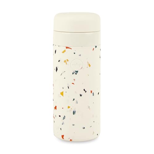 WP W&P Porter Insulated Bottle 16 oz | Clean Taste Ceramic Coating for Water, Coffee, & Tea | Wide Mouth Vacuum Insulated | Dishwasher Safe, Cream Terrazzo - Image 1
