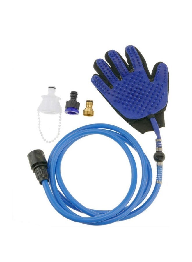 قفاز استحمام وتزيين للكلاب والقطط - ملحق خرطوم رش الماء، فرشاة تدليك من السيليكون، سهل الغسل، إزالة الفراء والشعر المتساقط - Image 2