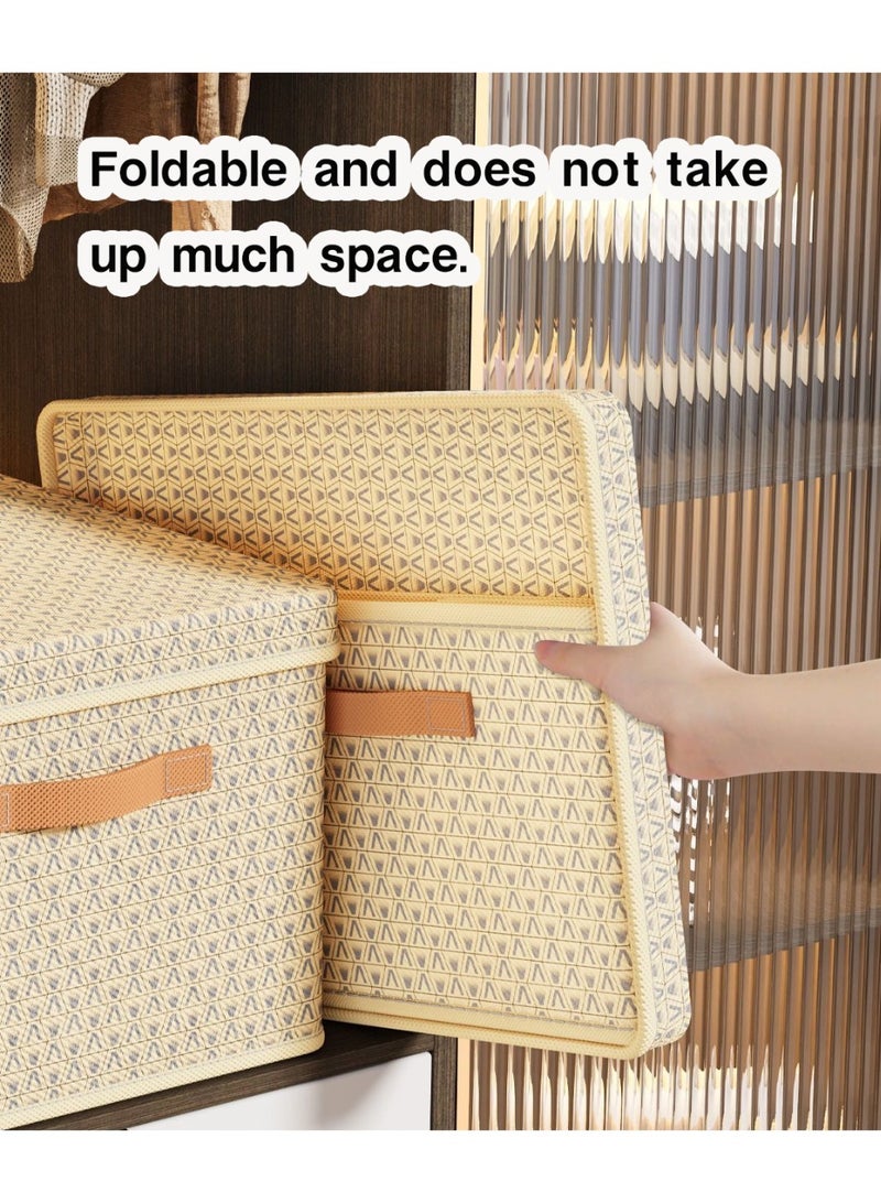 روعة صناديق مكعبات كبيرة الحجم (42x30x25 سم) مع مقابض لتخزين وتنظيم الملابس والألعاب والكتب والألعاب وغطاء قابل للغسل قابل للطي قابل للإزالة للمكتب المنزلي - Image 5