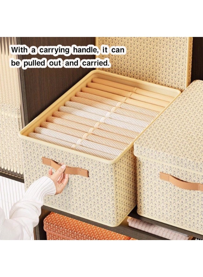 روعة صناديق مكعبات كبيرة الحجم (42x30x25 سم) مع مقابض لتخزين وتنظيم الملابس والألعاب والكتب والألعاب وغطاء قابل للغسل قابل للطي قابل للإزالة للمكتب المنزلي - Image 4