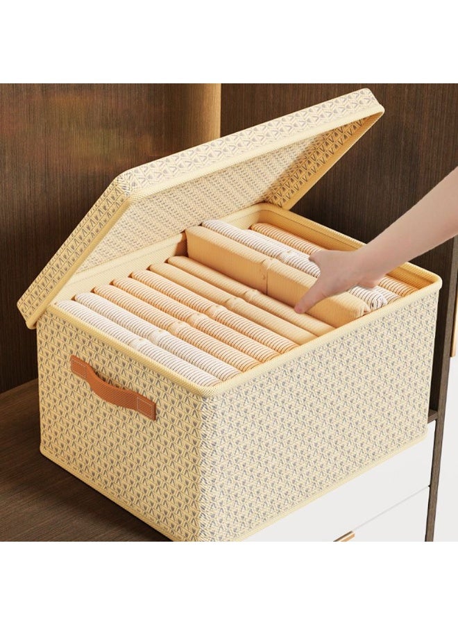 روعة صناديق مكعبات كبيرة الحجم (42x30x25 سم) مع مقابض لتخزين وتنظيم الملابس والألعاب والكتب والألعاب وغطاء قابل للغسل قابل للطي قابل للإزالة للمكتب المنزلي - Image 2