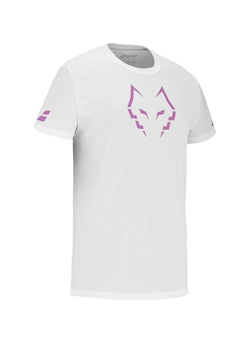 بابولات Babolat Padel Cotton Tee J. Lebron-6Ms25442-1000, Color - White, (French Brand)