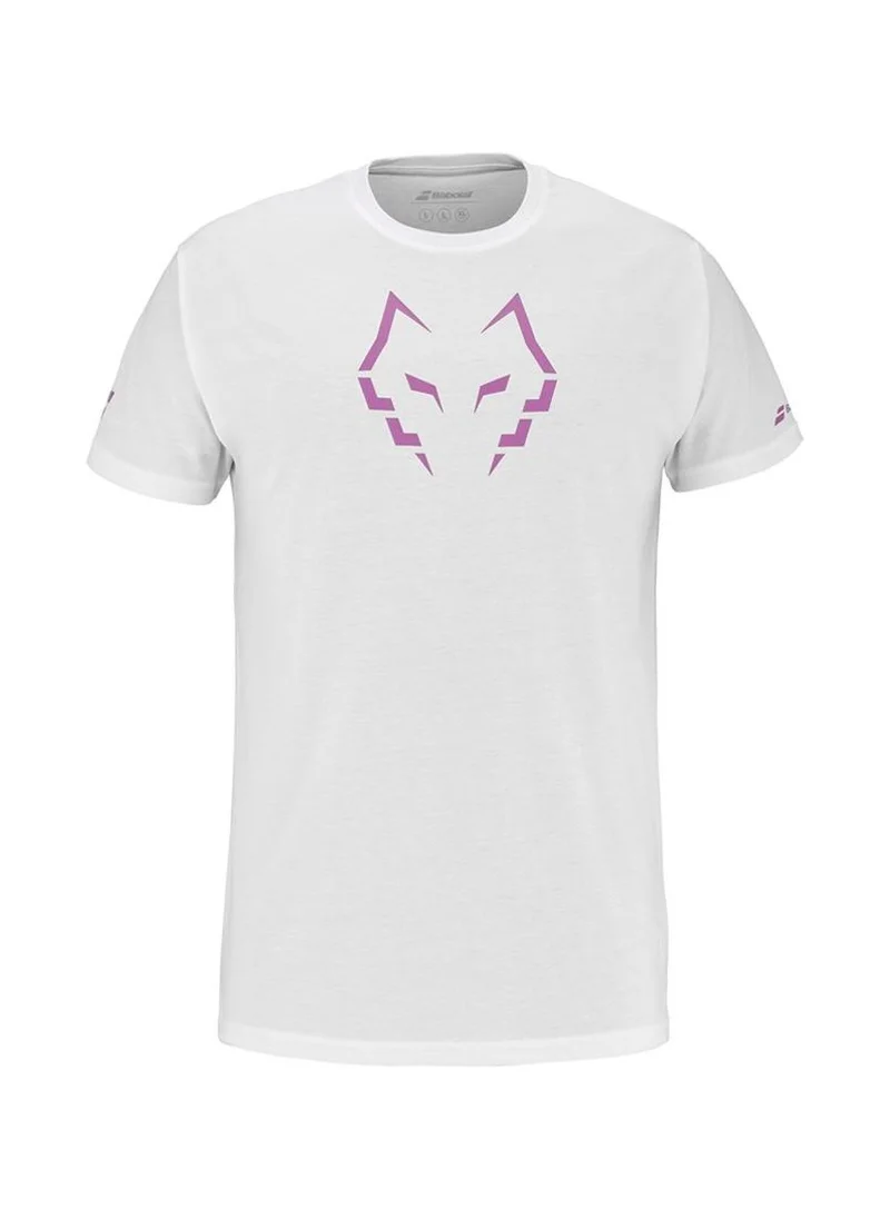 بابولات Babolat Padel Cotton Tee J. Lebron-6Ms25442-1000, Color - White, (French Brand)