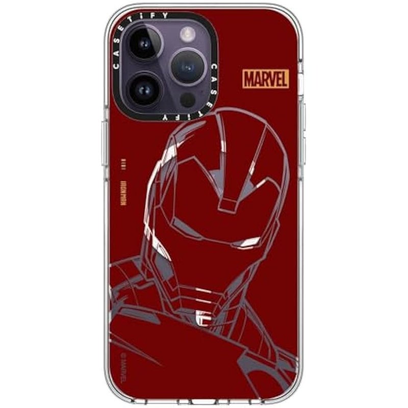 Casetify Clear iPhone 14 Pro Max Case 【Iron Man Co-Lab/Not Yellowing / 6.6ft Drop Protection/Compatible with Magsafe】 - Iron Man - Red - Clear - Image 2