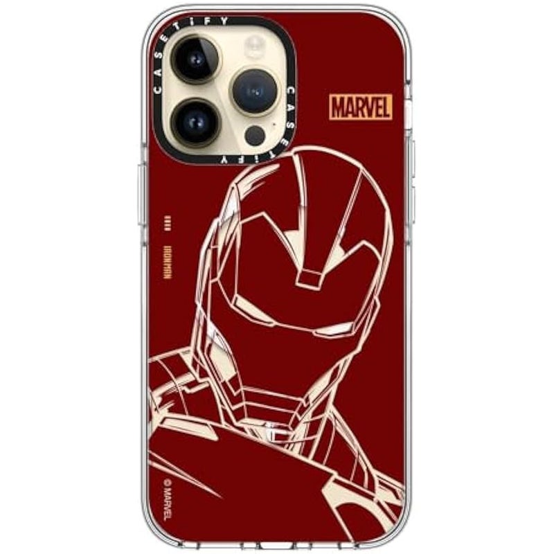 Casetify Clear iPhone 14 Pro Max Case 【Iron Man Co-Lab/Not Yellowing / 6.6ft Drop Protection/Compatible with Magsafe】 - Iron Man - Red - Clear - Image 4
