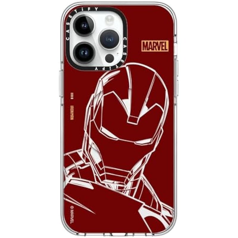 Casetify Clear iPhone 14 Pro Max Case 【Iron Man Co-Lab/Not Yellowing / 6.6ft Drop Protection/Compatible with Magsafe】 - Iron Man - Red - Clear - Image 1