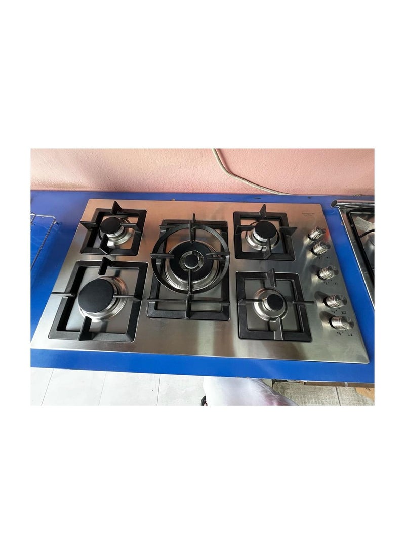 kitchen Line Stove 90 cm 5 burners Italian gas heavy iron safety valve  - Image 2