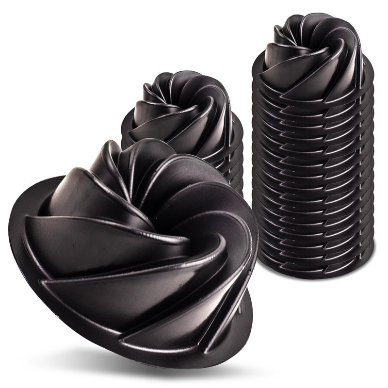 O'Creme Bakeable Plastic Mini Swirl Cake Pan, Baking Pan With Non-Stick Silicone, Reusable nonstick baking molds, Durable, Lightweight, Easy Storage for Baking and Much More - 25 QTY Pack - Image 1