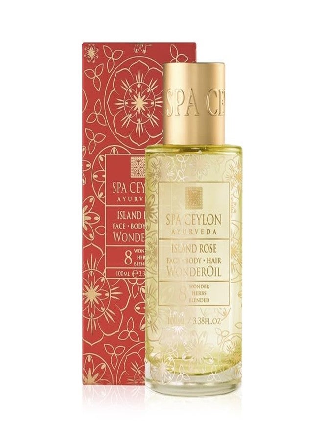 SPA CEYLON Wonder Oil Island Rose, Luxurious Moisturizing Body Oil with Ayurvedic Herbs for Skin & Hair, Non-Greasy Organic Formula, Vegan & Paraben-Free, 100 ml - Image 1