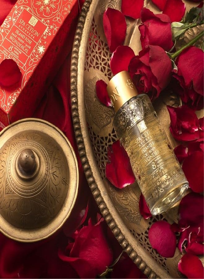 SPA CEYLON Wonder Oil Island Rose, Luxurious Moisturizing Body Oil with Ayurvedic Herbs for Skin & Hair, Non-Greasy Organic Formula, Vegan & Paraben-Free, 100 ml - Image 3