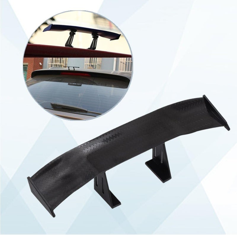 CREATIEE-PRO 3Pcs Universal Car Mini Spoiler Wing, Creatiee Auto Car Tail Wing Mini Auto Carbon Fiber Texture Decoration Without Perforation Tail Decoration, 6.7 Inch(Black) - Image 3