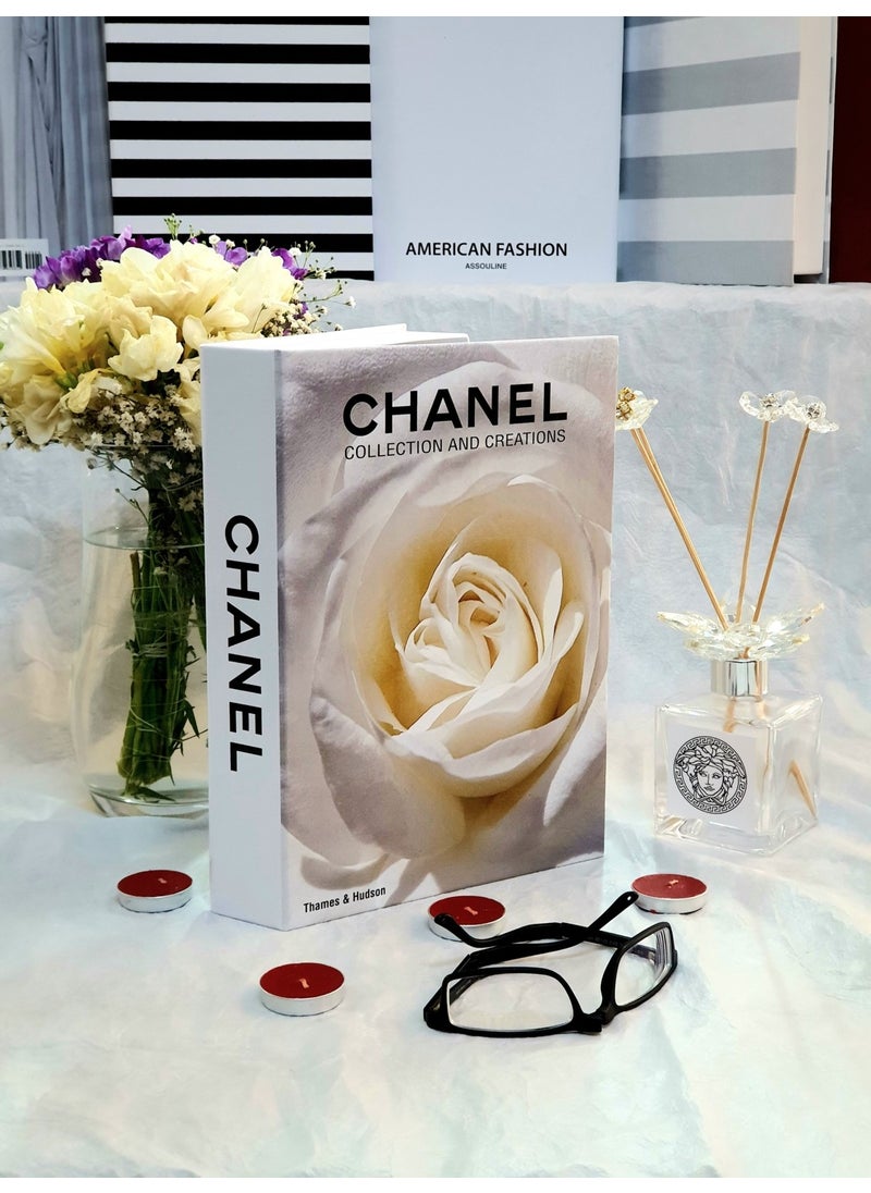 Lovely Book & Book Decorative Book Box Chanel White Rose Book Box  - Image 1