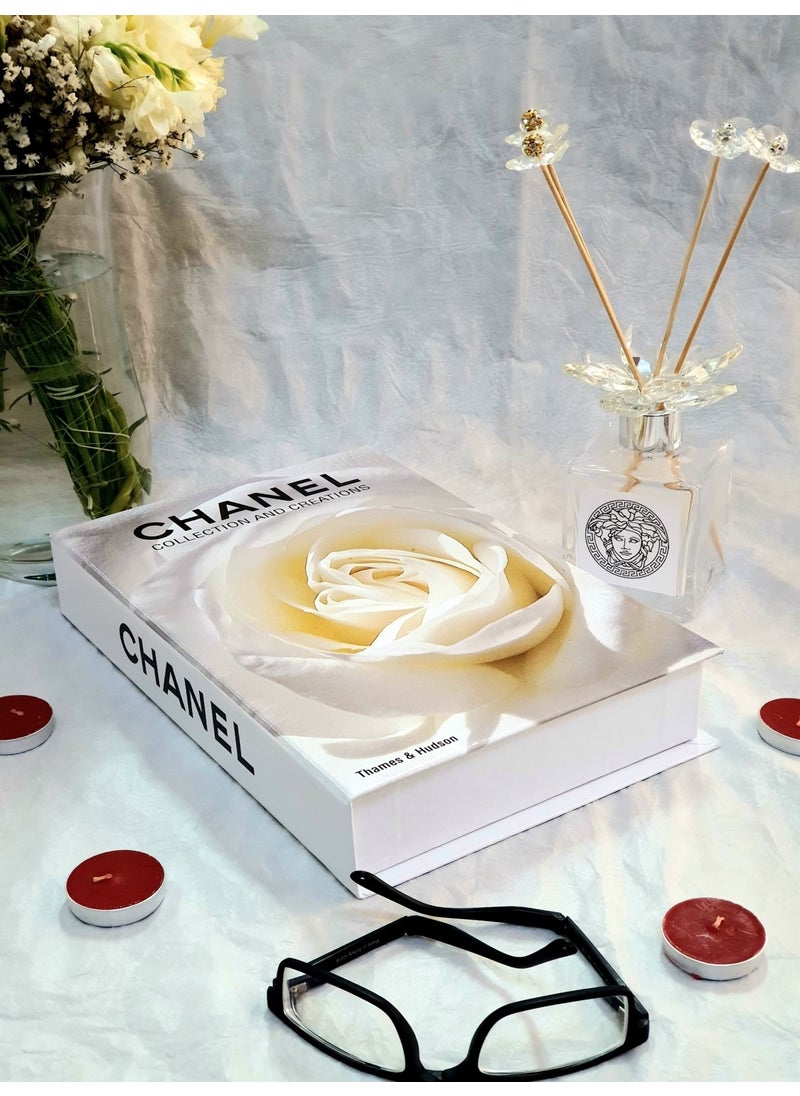 Lovely Book & Book Decorative Book Box Chanel White Rose Book Box  - Image 3